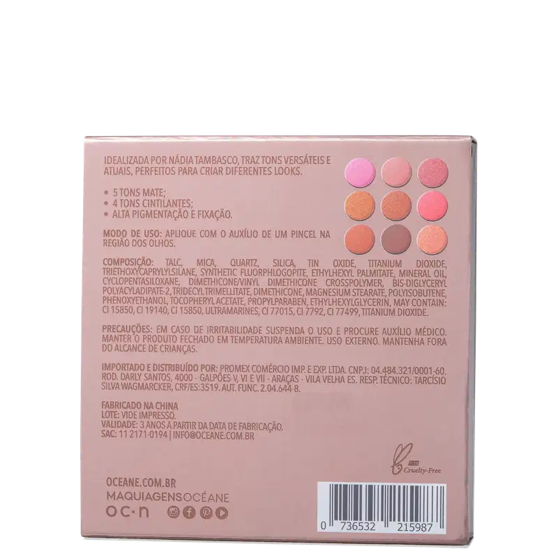 Nádia Tambasco by Océane To Go Nude - Paleta de Sombras 7,2g