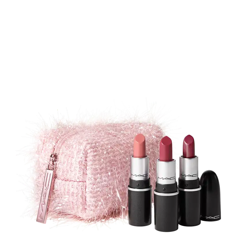 Kit M·A·C Frosted Firework Fireworked Like a Charm Lipstick Pink (4 Produtos)