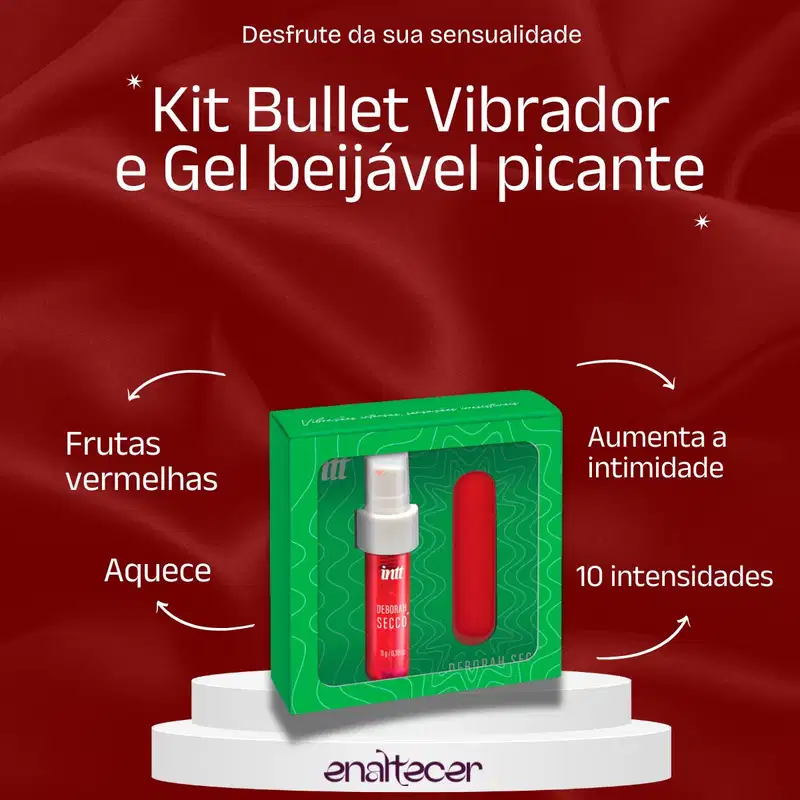 Kit Deborah Secco Bullet Vibrador intimo, Gel Beijável Deborah Secco Picante, Gel intimo Deborah Secco