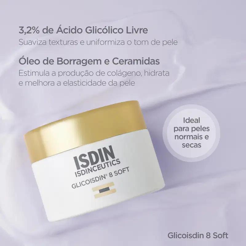 ISDIN ISDINCEUTICS Glicoisdin 8 Soft Efeito Peeling - Creme Facial 50g