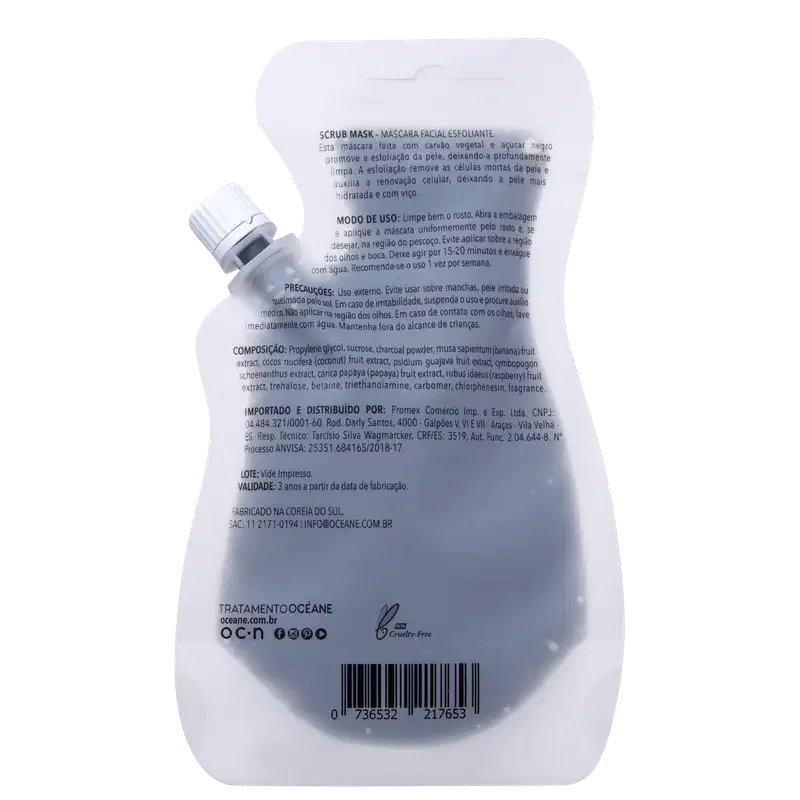 Océane Scrub Carvão Vegetal - Máscara Facial 35ml