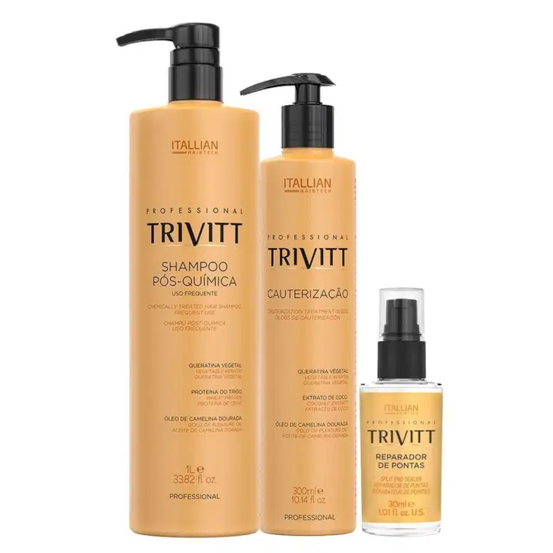 Trivitt Kit Cauterização Capilar Profissional – Restauração Profunda, Brilho e Fios Fortalecidos