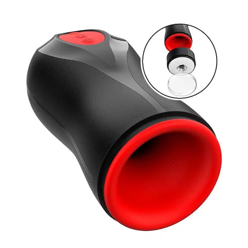 Masturbador Masculino Sucção Vibração e Ondulação 21,8cm x 8,5cm 5 Intensidades Silicone Recarregável Discreto Portátil