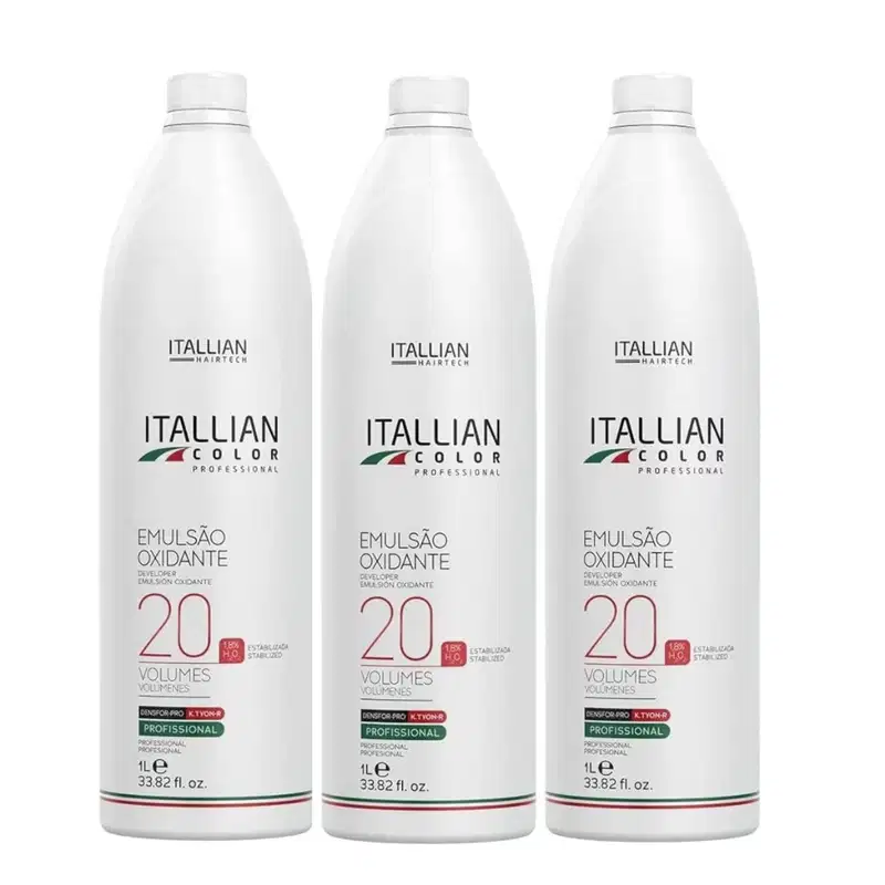 Itallian Color 3 Emulsão Oxidante 20 Volumes 1L – Profissional (3 Emulsão)