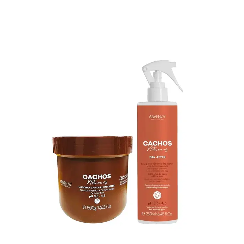 Kit Arvensis Professional Cachos Naturais - Máscara Crespos 500g + Day After 250ml