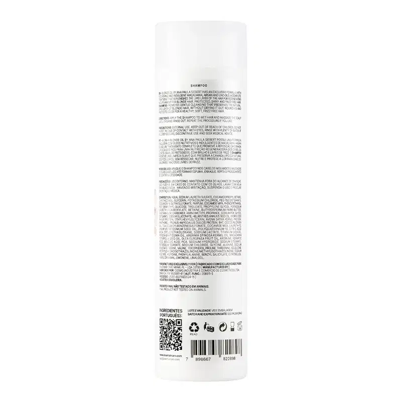 Kit Braé Blonde Oil By Ana Paula Siebert - Shampoo 250ml + Máscara 200g + Óleo 60ml