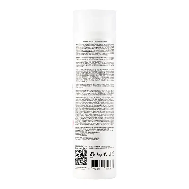 Kit Braé Intense Repair By Ana Paula Siebert - Shampoo 250ml + Condicionador 250ml + Hair Repair 260ml + Máscara 200g
