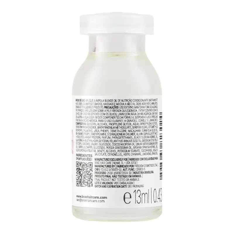 Kit Braé Blonde Oil By Ana Paula Siebert - Shampoo 250ml + Condicionador 250ml + Ampola 13ml (3 Unidades)