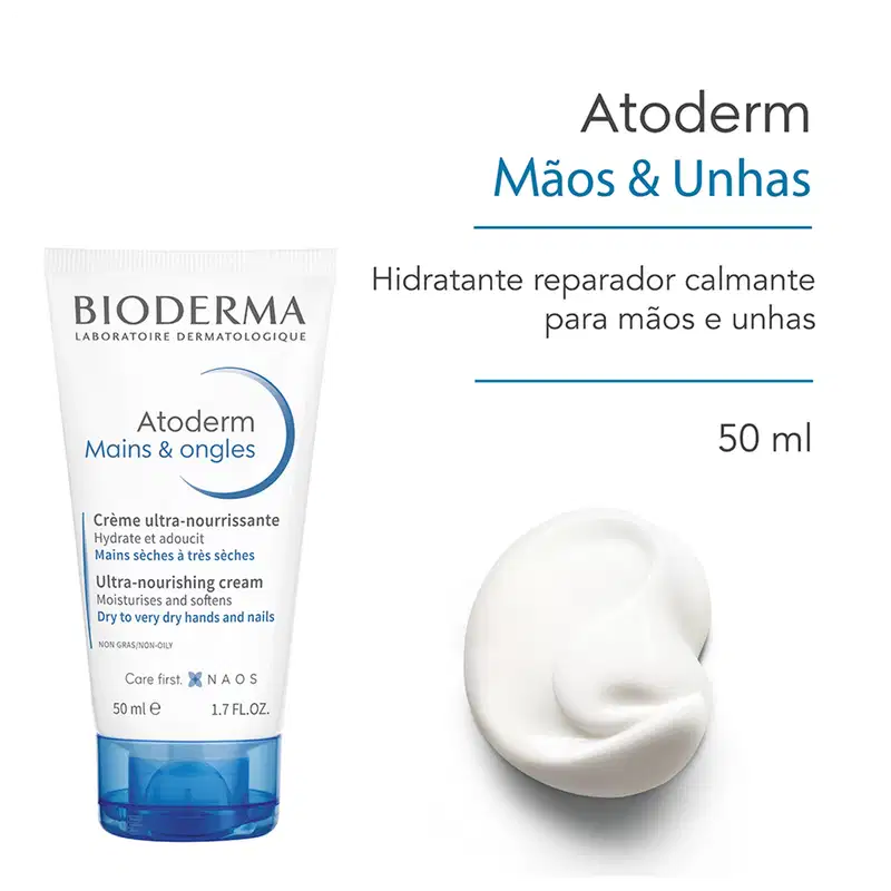 Bioderma Atoderm Cuidado Reparador Calmante - Creme para as Mãos e Unhas 50ml