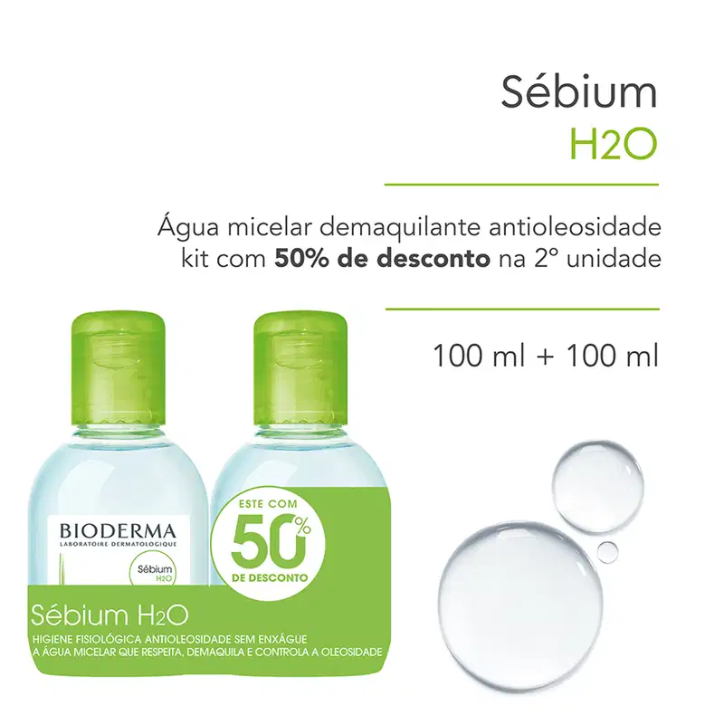 Kit Bioderma Sébium H2O Duo - Água Micelar 2x100ml