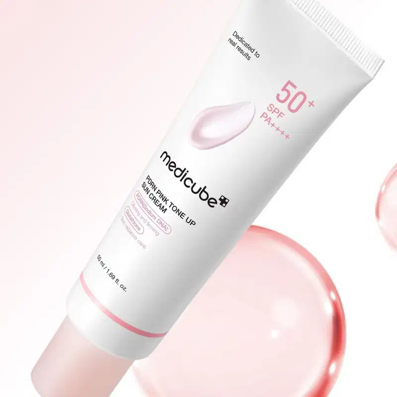 Medicube PDRN Pink Tone Up Sun Cream SPF 50+ - Protetor Solar Clareador 50ml