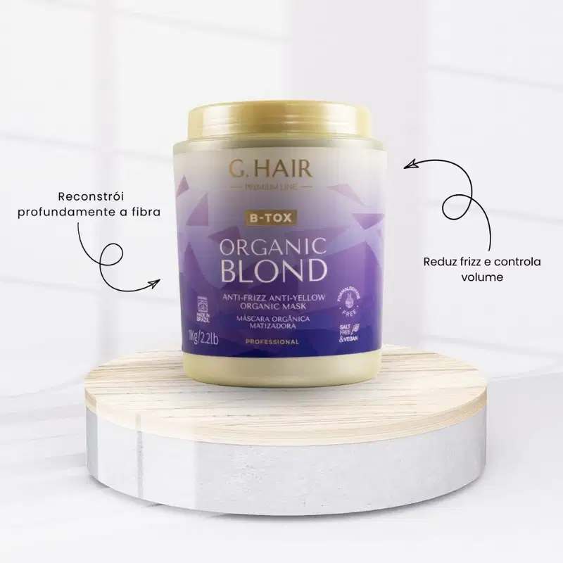 Botox Organic Blond G.hair Matização Cabelos Loiros 1kg