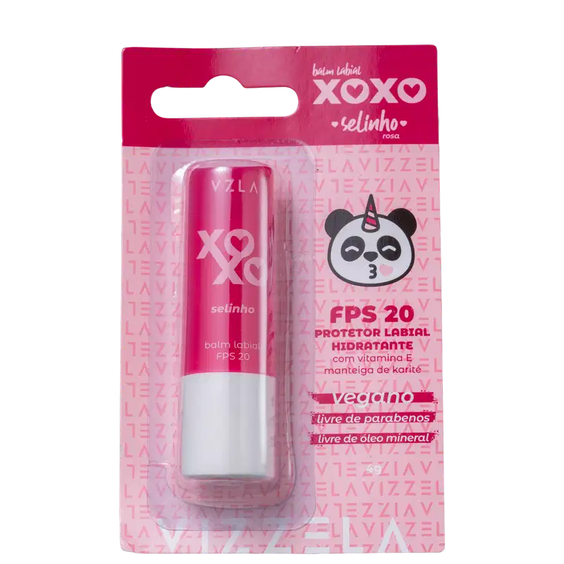 Vizzela Cosméticos Balm Xoxo FPS 20 Selinho - Bálsamo Labial 4g