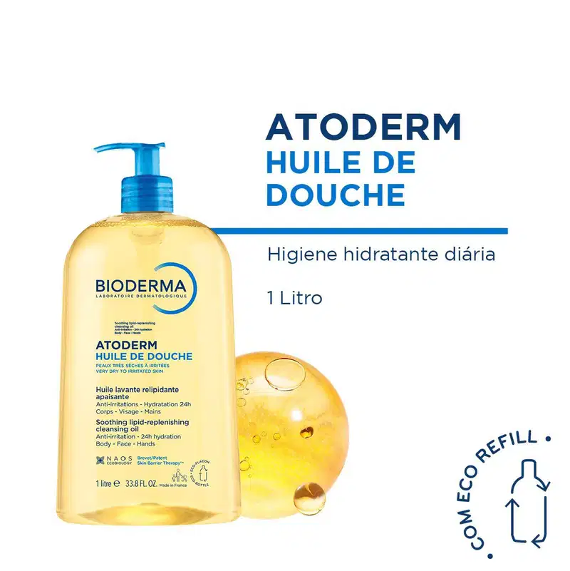 Bioderma Atoderm Higiene Hidratante Diária - Óleo de Banho 1L