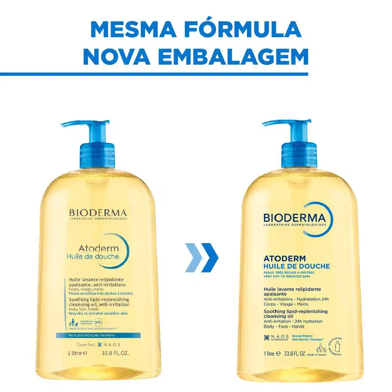 Bioderma Atoderm Higiene Hidratante Diária - Óleo de Banho 1L