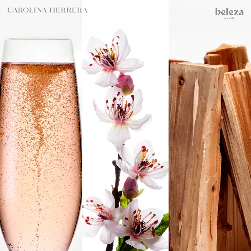 Frasco de body spray Carolina Herrera 212 VIP Rose, com embalagem em tons de rosa e branco, contendo 250 ml do produto.