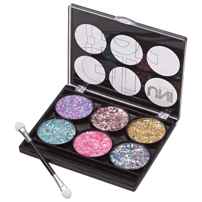 UNImakeup Glitter 6 Cores - Paleta de Sombras 7,8g