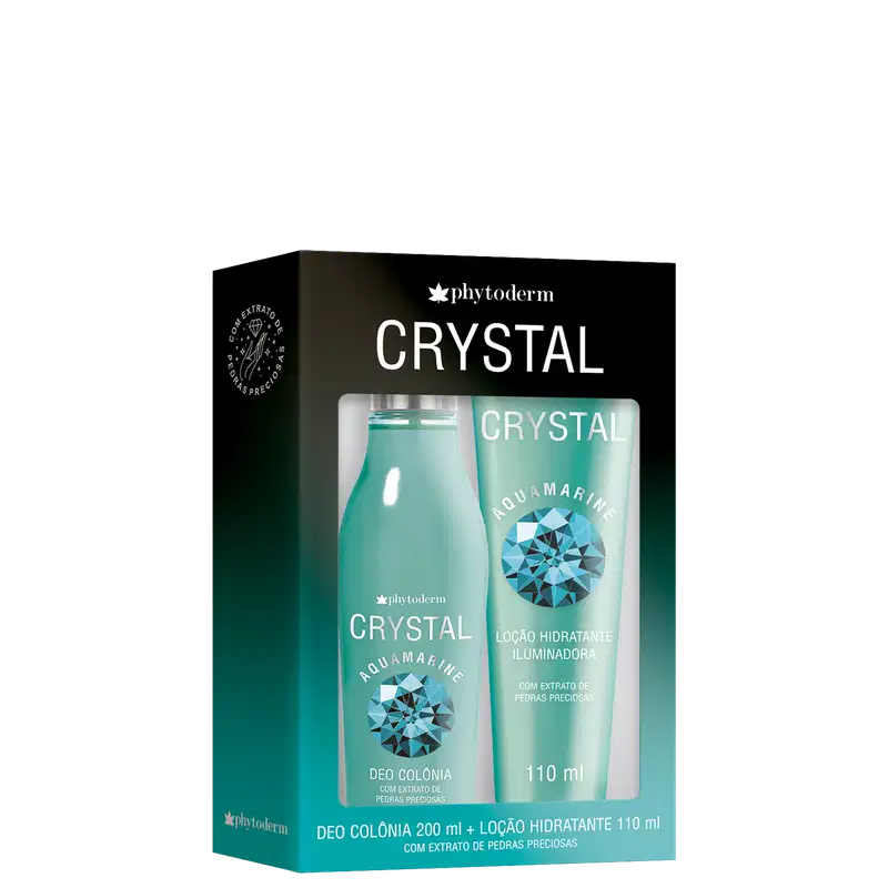 Conjunto Crystal Aquamarine Phytoderm Feminino - Body Spray 200ml + Loção Hidratante 110ml
