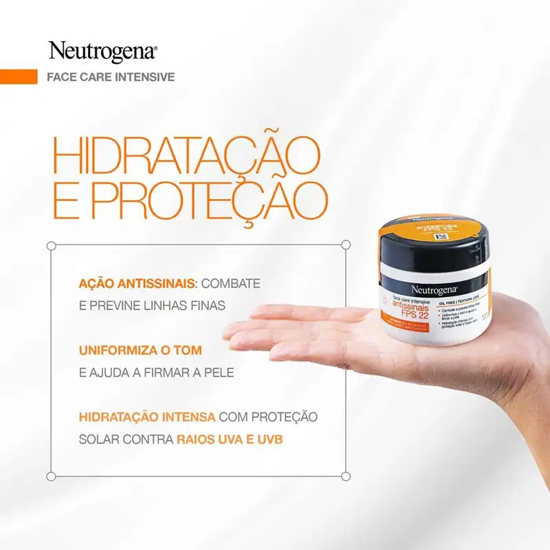 Neutrogena Face Care Intensive Antissinais FPS22 - Creme Redutor de Linhas 100g