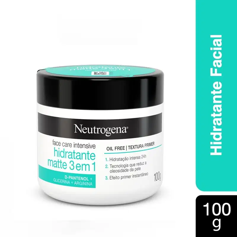 Neutrogena Face Care Intensive Matte 3 em 1 - Hidratante Facial 100g