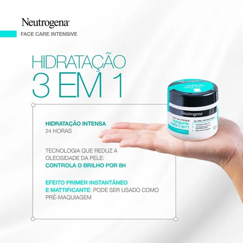Neutrogena Face Care Intensive Matte 3 em 1 - Hidratante Facial 100g