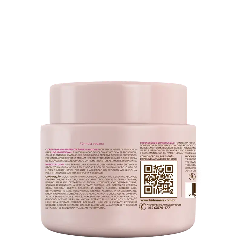 Hidramais Colágeno Nano DMAE - Creme de Massagem 500g