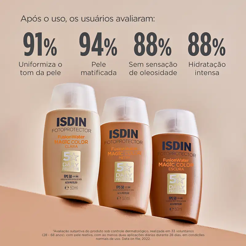 ISDIN Fusion Water Magic Color FPS 50 Cor Média - Protetor Solar Facial com Cor 50ml