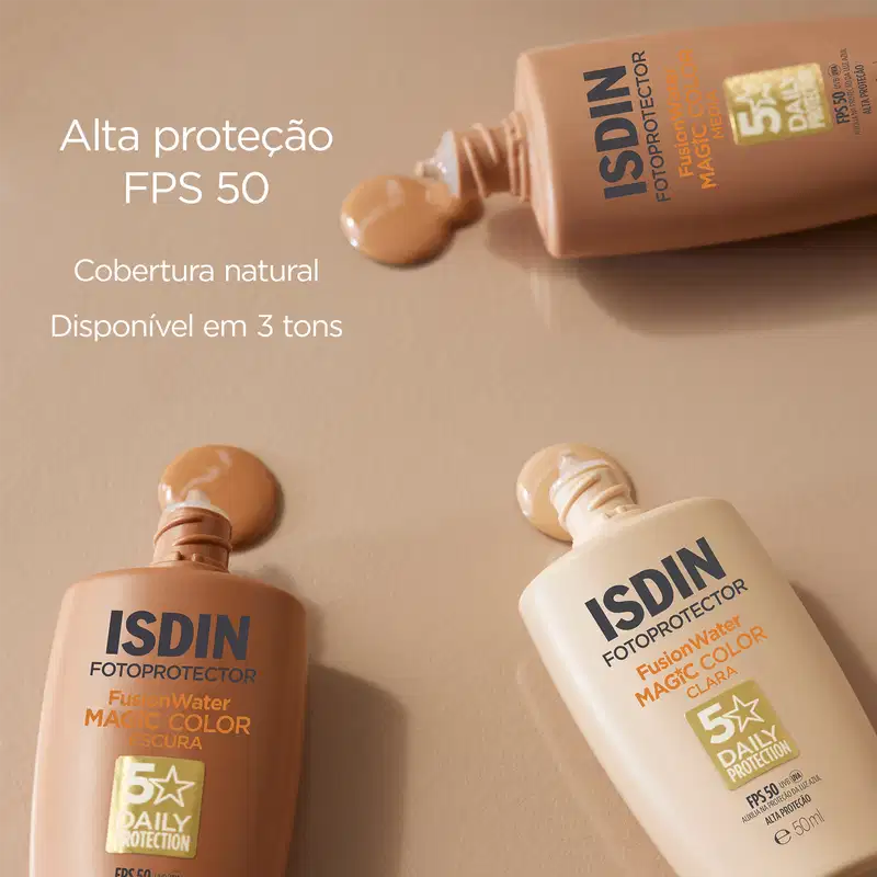 ISDIN Fusion Water Magic Color FPS 50 Cor Média - Protetor Solar Facial com Cor 50ml