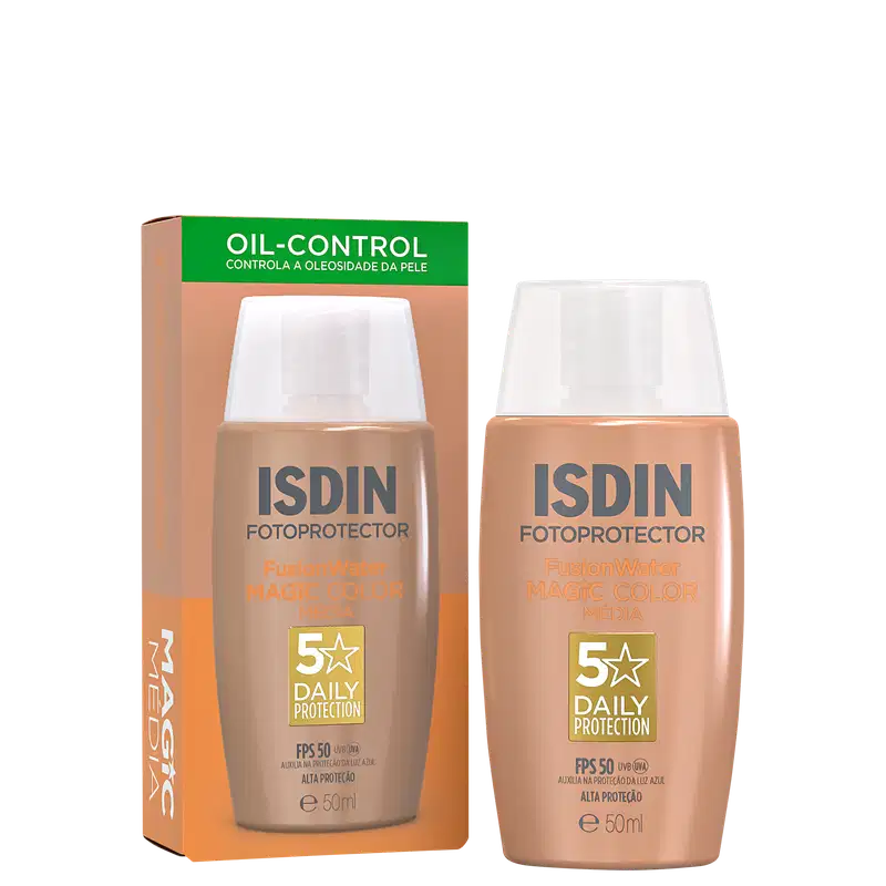 ISDIN Fusion Water Magic Color FPS 50 Cor Média - Protetor Solar Facial com Cor 50ml