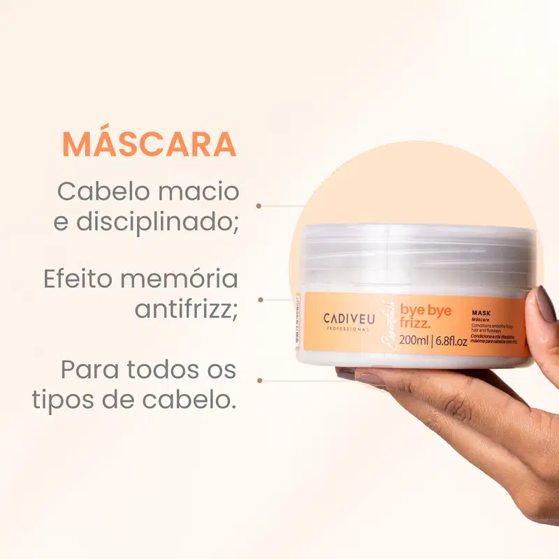 Cadiveu Professional Essentials Bye Bye Frizz Mask - Máscara Capilar Condicionadora 200ml