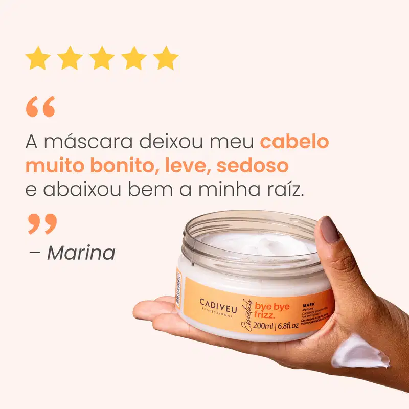 Cadiveu Professional Essentials Bye Bye Frizz Mask - Máscara Capilar Condicionadora 200ml