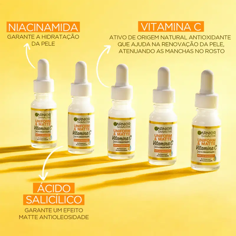 Garnier SkinActive Uniform & Matte Vitamina C Booster - Sérum Facial Antimarcas 30ml