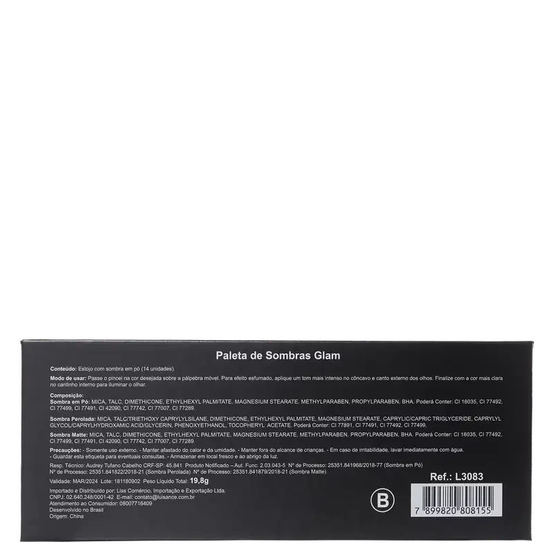 Luisance Glam B - Paleta de Sombras 19,8g