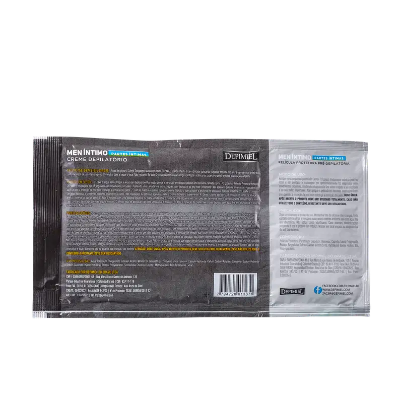 Depimiel Men Íntimo Sachê - Creme Depilatório 40g + Película Protetora 8g