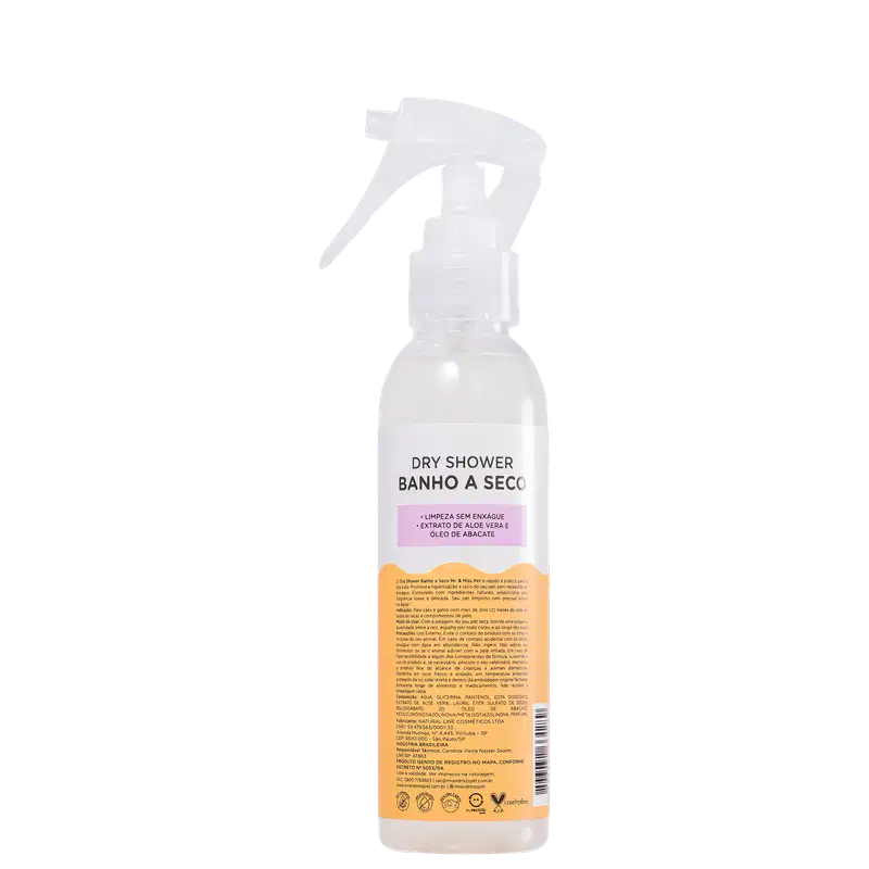 Mr. & Miss Pet Cosméticos Mr. Miss Dry Shower Banho - Shampoo a Seco 150ml