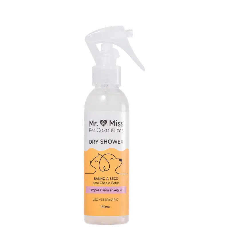 Mr. & Miss Pet Cosméticos Mr. Miss Dry Shower Banho - Shampoo a Seco 150ml