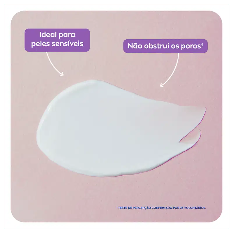 Não obstrui os poros, ideal para peles sensíveis.