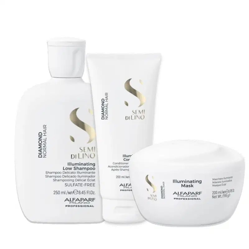 Kit Alfaparf Semi di Lino Diamond -Sh 250ml + Cond 200ml + Másc 200ml