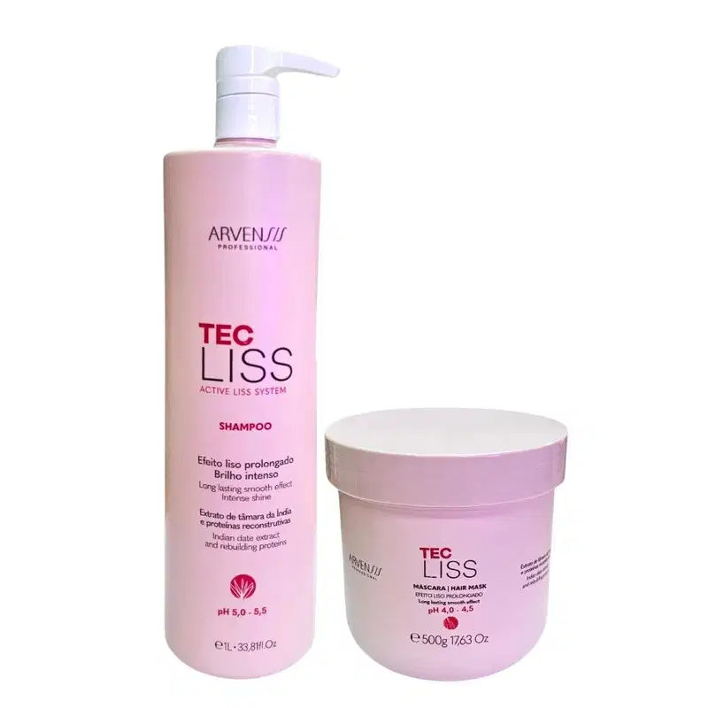 Kit Arvensis Tec Liss - Shampoo 1000ml + Máscara 500g