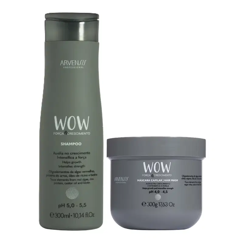 Kit Arvensis WOW Força e Crescimento - Shampoo 300ml + Máscara 300g