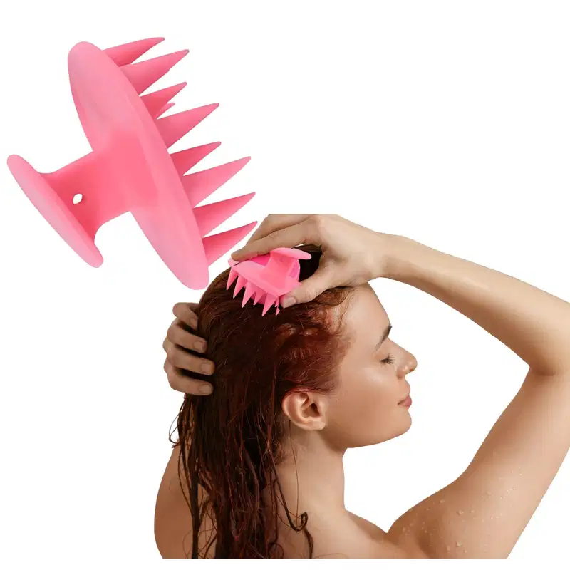Escova Massageadora de  Silicone- Cabelo e couro cabeludo