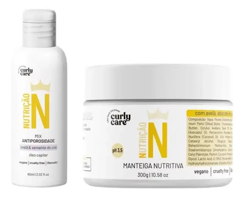 Curly Care, Kit Manteiga E Mix Óleo Antiporosidade Linha N Curly Care