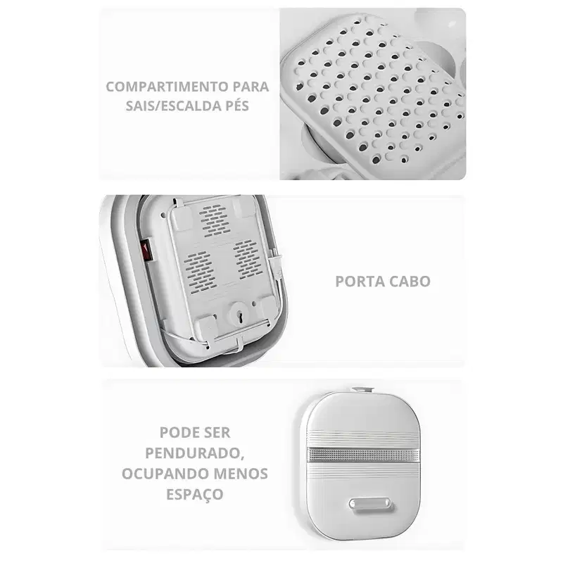 Hidromassageador para Pés Dobrável B5 Aquecimento Inteligente Portátil 220v Foot Spa