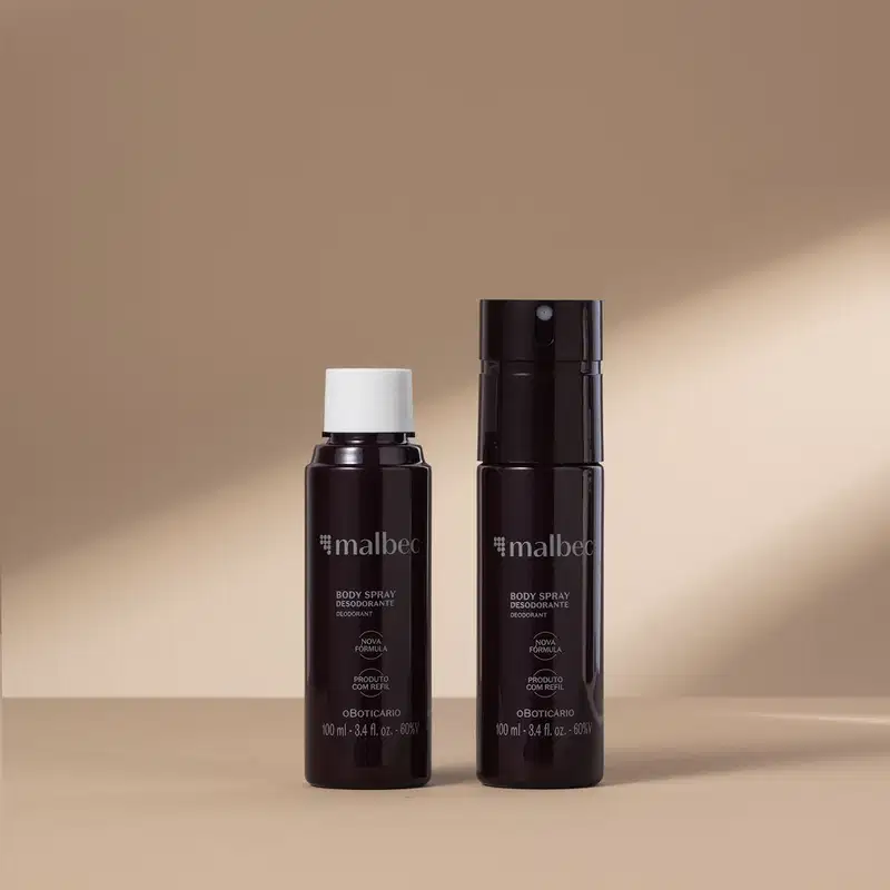 Kit Malbec o Boticário Body Spray Desodorante + Refil (2 Produtos)
