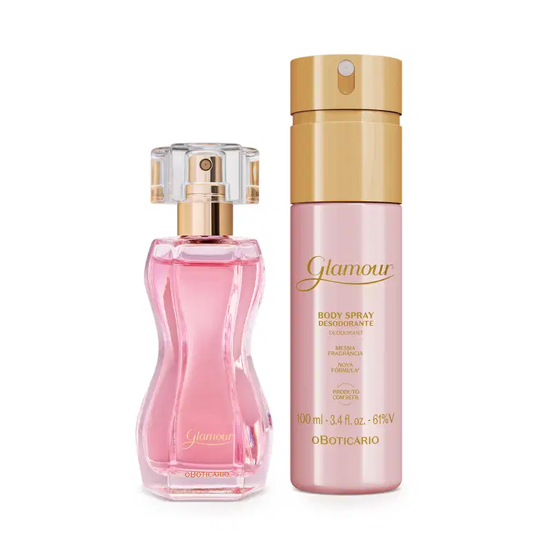 Conjunto Glamour o Boticário Feminino - Desodorante Colônia 30ml + Body Spray Desodorante 100ml