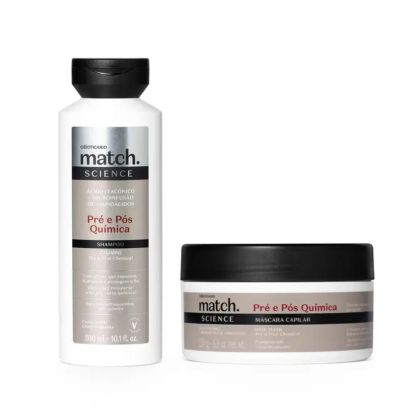 Kit Match Science Pré e Pós-Química Duo o Boticário (3 Produtos)