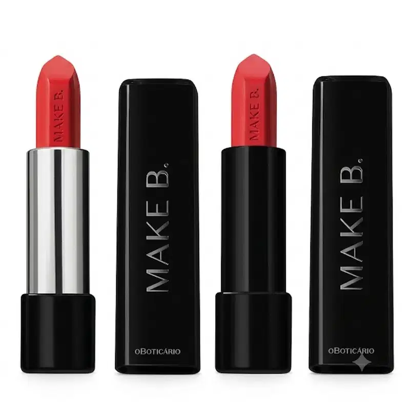 Combo Make B.: Batom Cremoso Vermelho Watermelon 3,6g + Batom Mate Laranja Orange Fever 4g