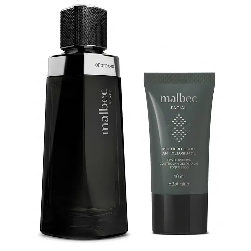 Combo Malbec: Desodorante Colônia Malbec Black 100ml + Multiprotetor Facial 40ml