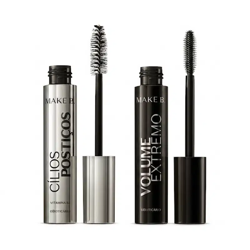 Combo Make B.: Máscara de Cílios Efeito Cílios Postiços 10g + Máscara de Cílios Volume Extremo 10ml