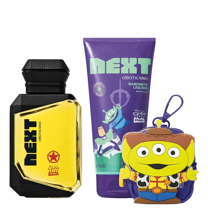 Combo Toy Story: Desodorante Colônia Xerife 75ml + Sabonete Líquido Slime 150ml + Mini Bag Alien